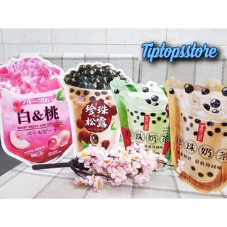 KẸO TRÀ SỮA NHÂN TRÂN CHÂU ĐƯỜNG ĐEN SOCOLA, TRUYỀN THỐNG, TRÀ XANH VÀ ĐÀO (gói 120g khoảng 22 viên)