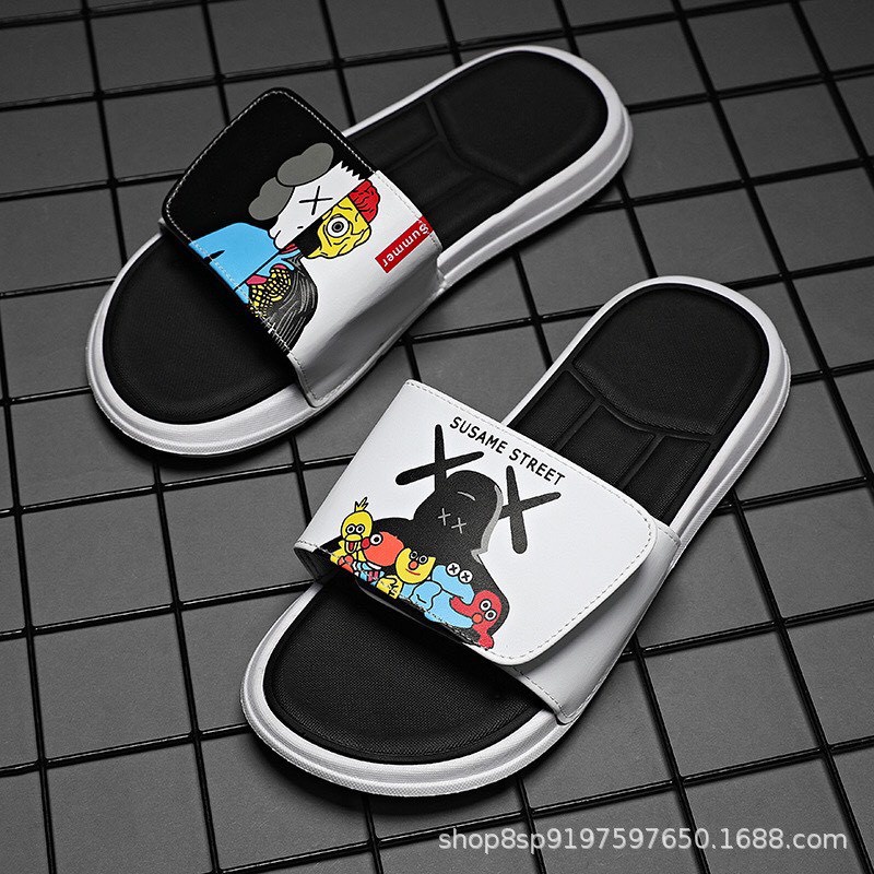 Dép nam nữ quai ngang họa tiết hoạt hình ssumee ngộ nghĩ đế êm , Dép đôi thời trang