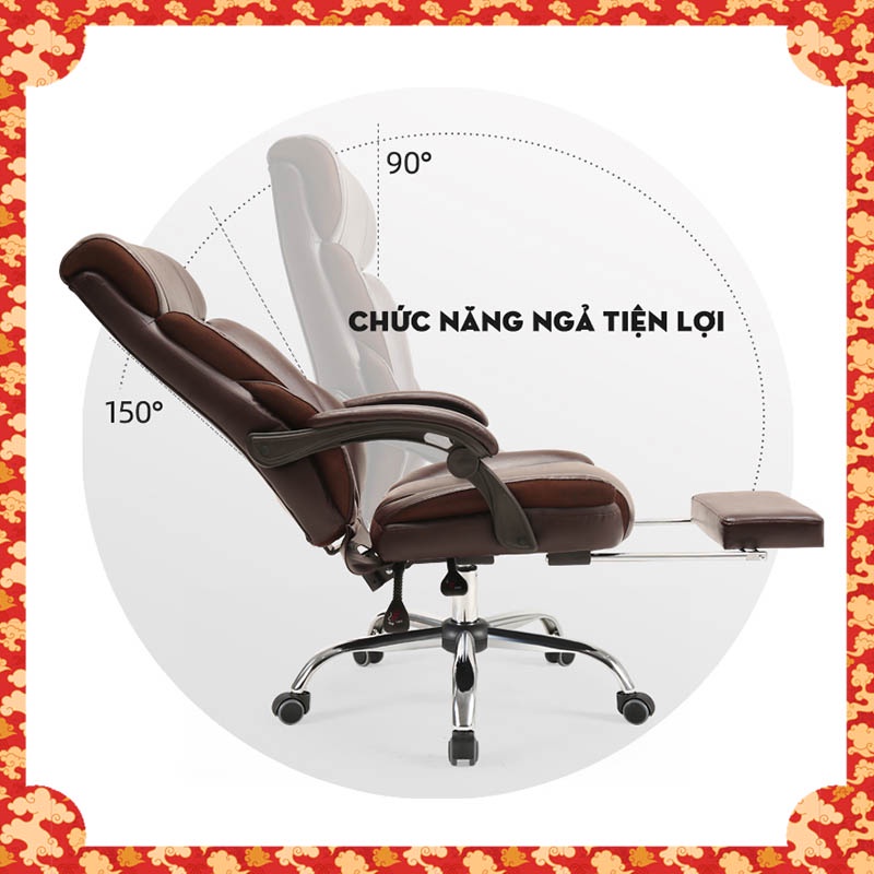 Ghế Xoay Giám Đốc Ghế Văn Phòng Ghế Giám Đốc Nhập Khẩu Bảo Hành 6 Tháng Đệm Ngồi Dày Dặn Ôm Người Ghế Có Tựa Chân