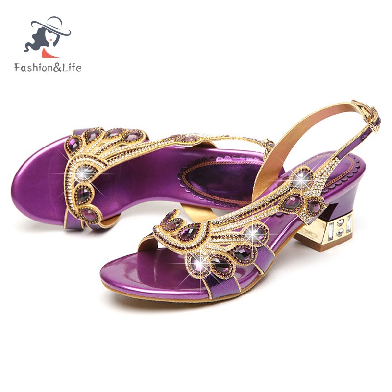 1 Đôi Giày Cao Gót Đính Đá Thời Trang Cho Nữ