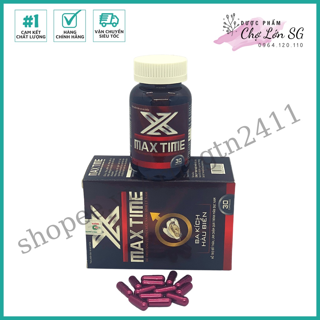 Viên uống MAX TIME hỗ trợ tăng cường sinh lực phái mạnh - Chai 30 viên