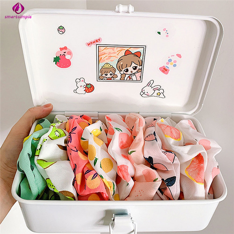 Dây Buộc Tóc Vải Nhún Độ Co Giãn Cao Họa Tiết Trái Cây Màu Sắc Dễ Thương