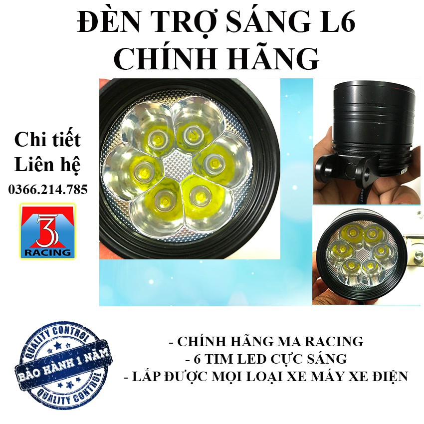 [CHÍNH HÃNG] 1 chiếc Đèn Trợ Sáng L6 GIÁ VÔ CÙNG RẺ cực sáng và nhẹ điện - Lắp được cho mọi loại xe máy xe điện