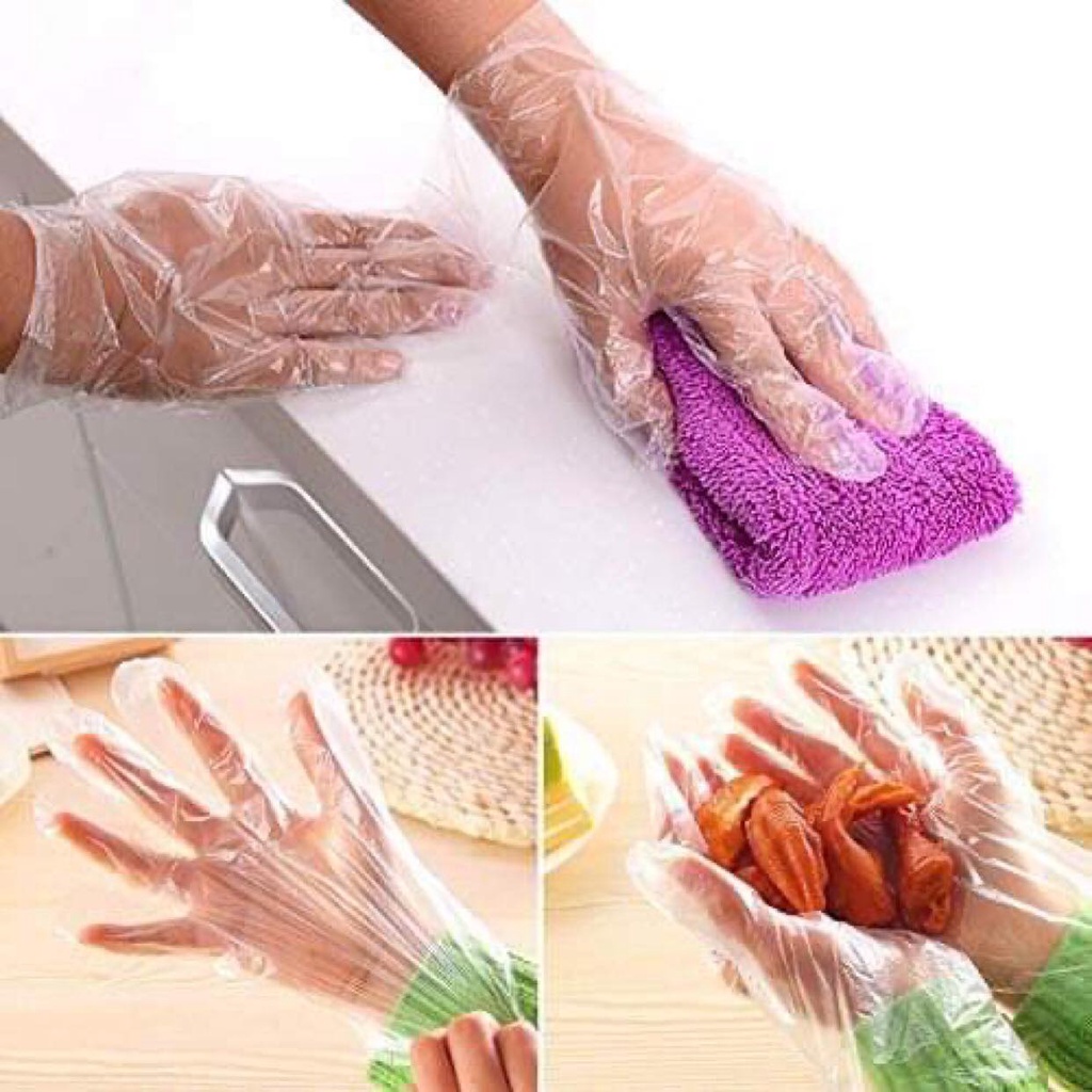 Găng tay nilon tự hủy sinh học,Găng tay dùng 1 lần hộp 100 cái