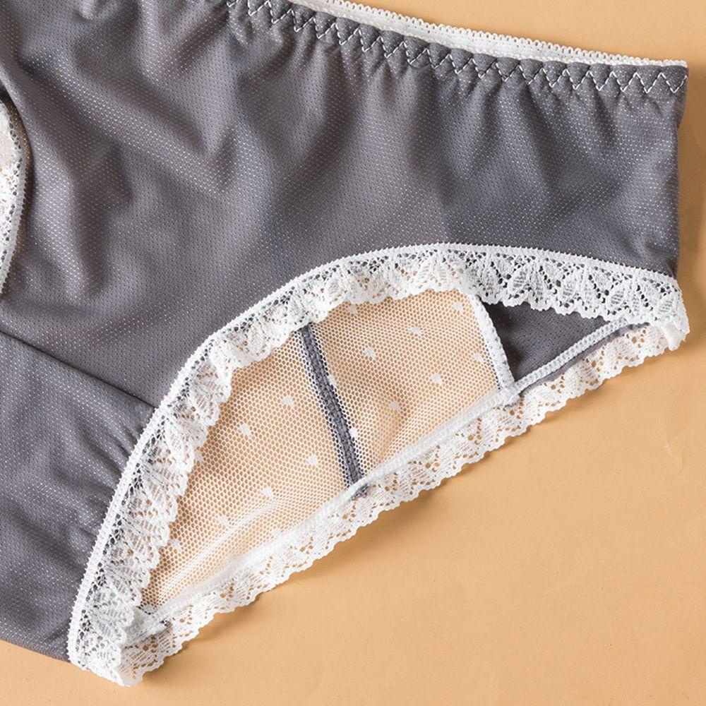 MOCHO Quần Lót Cotton Phối Ren Họa Tiết Chấm Bi Phong Cách Hàn Quốc Cho Nữ