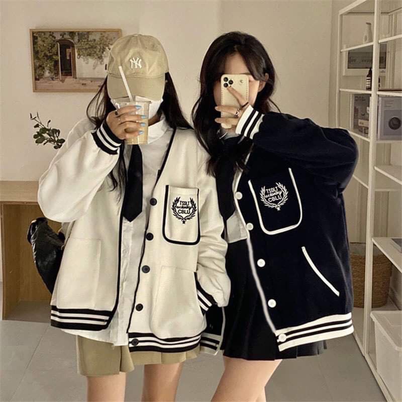 Áo Khoác Bomber Cadigan The seven Zenchất nỉ bông có cúc dọc áoSweater Thời trang Nữ Thu Đôngphong cách Hàn Quốc