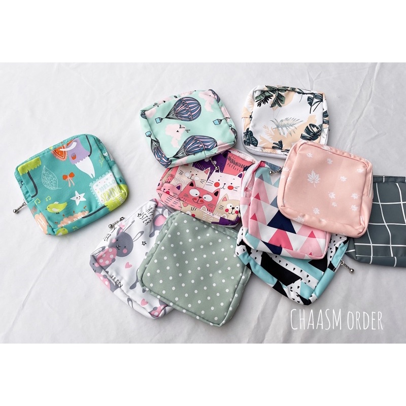 SẴN - Túi mini đựng mĩ phẩm/ băng vệ sinh