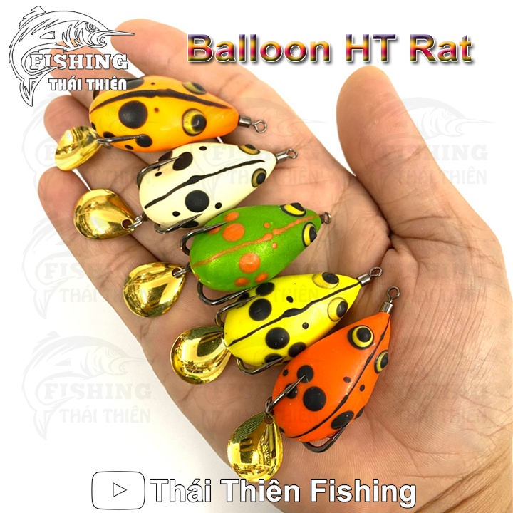 Mồi Giả Câu Cá Nhái Hơi Chuột Sóc Ballon HT Rat Dài 40mm Nặng 6.5g Mẫu Mới Nhiều Màu Siêu Nhạy Dùng Câu Cá Lóc, Chẽm, Mú