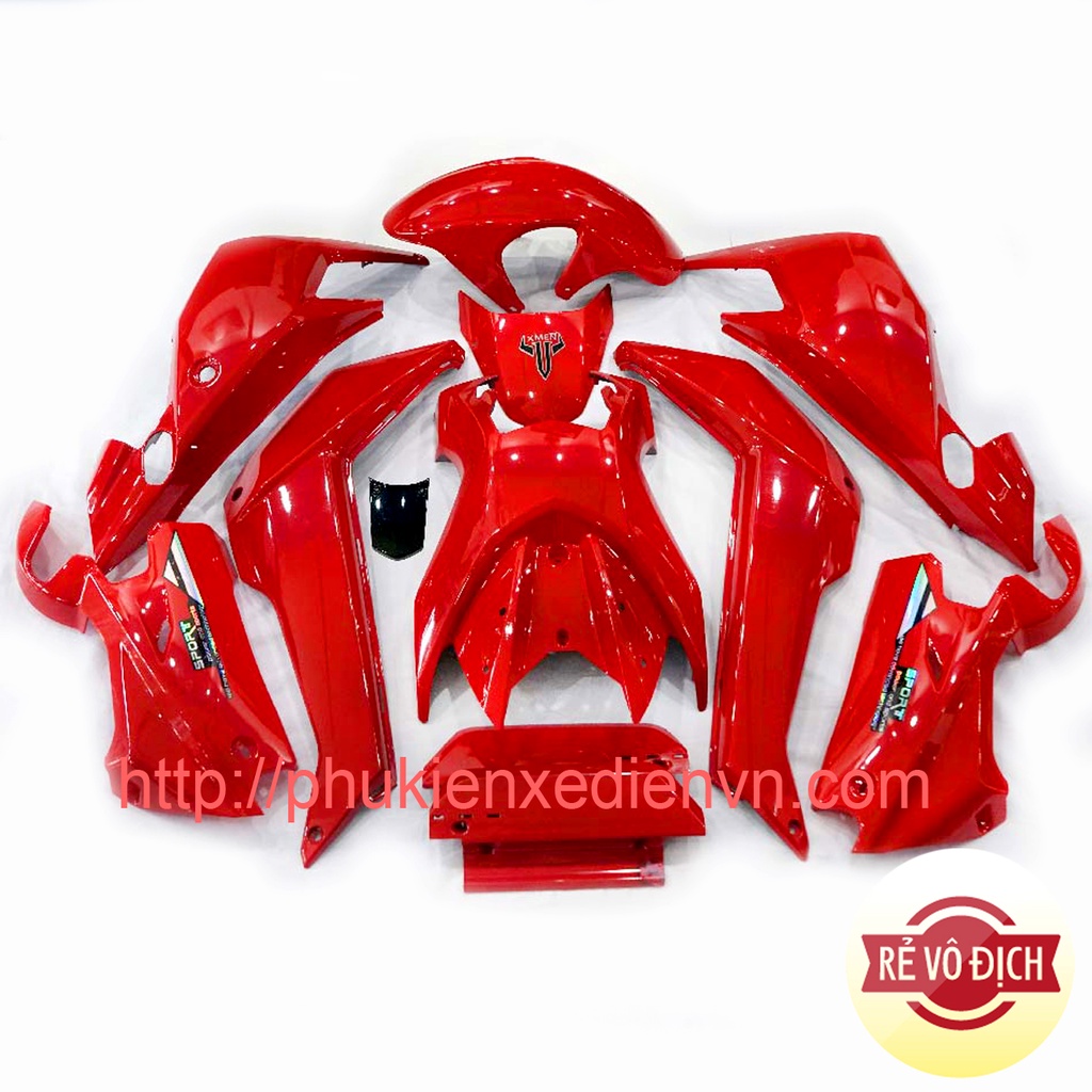 Bộ vỏ nhựa xe điện XMEN bảo hành sơn 6 tháng, Sơn 3 lớp, phủ bóng hấp sấy trên nền nhiệt độ cao chống bay màu