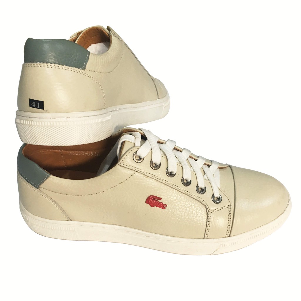 Giày da nam màu xanh dương/xanh ngọc/trắng sữa -dáng thể thao buộc dây-Tặng 1 hộp Xi đánh giày Hàn Quốc+1 đôi lót giày