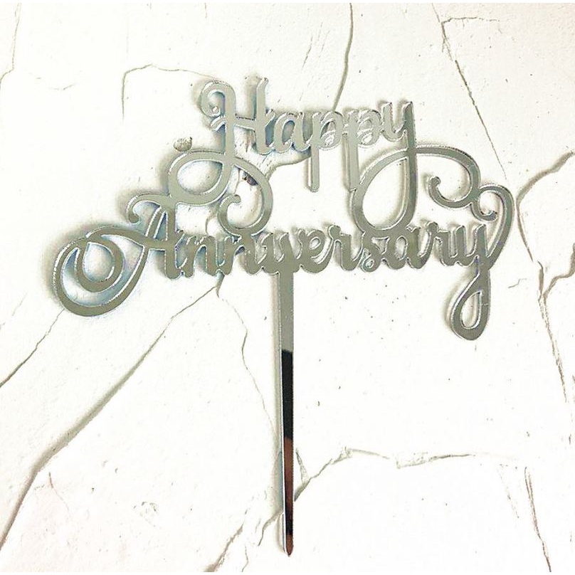 Que Cắm Trang Trí Bánh Kem Chữ Happy Anniversary