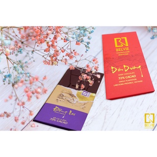Socola đen belvie - bộ 2 thanh socola 70% và 72% cacao