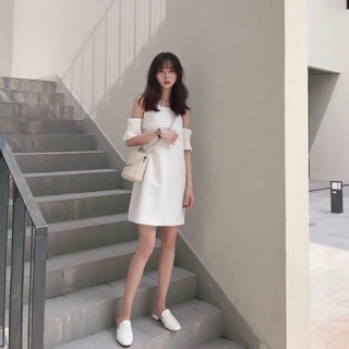 Váy trắng hở vai siêu xinh