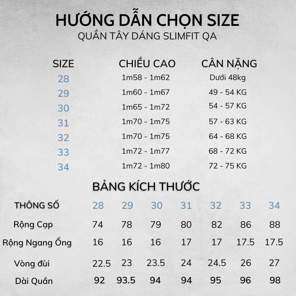 Quần âu nam Hàn Quốc ống côn, vải Tuyết mưa co giãn cao cấp