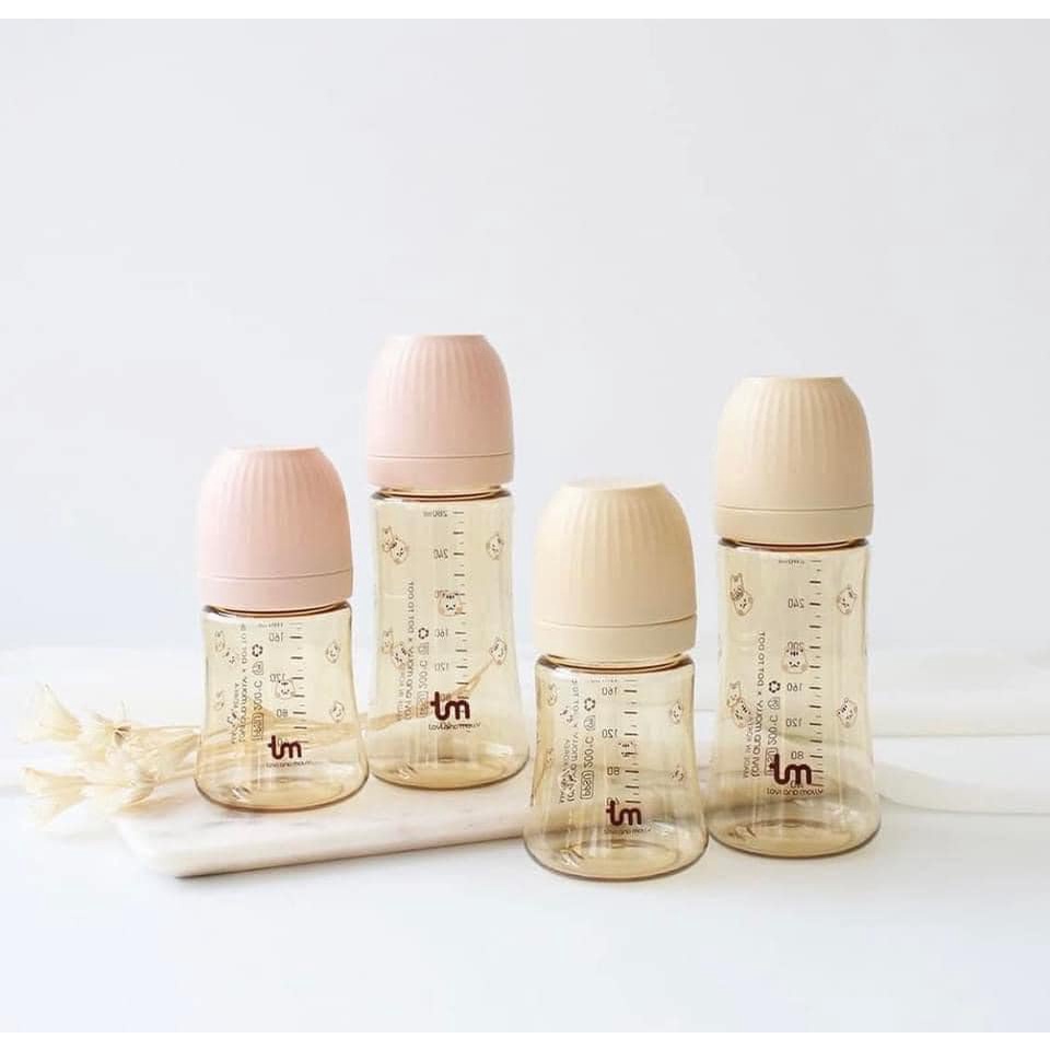 Bình sữa Tovi and Molly x dottodot 180ml/280m hoạ tiết thỏ/Sóc _Hàn Quốc