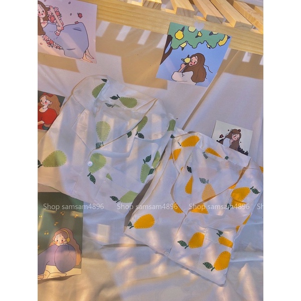 Bộ Pijama Ngắn Tay - Bộ Ngủ Ulzzang Cute Hot Trend 2021 samsam4896