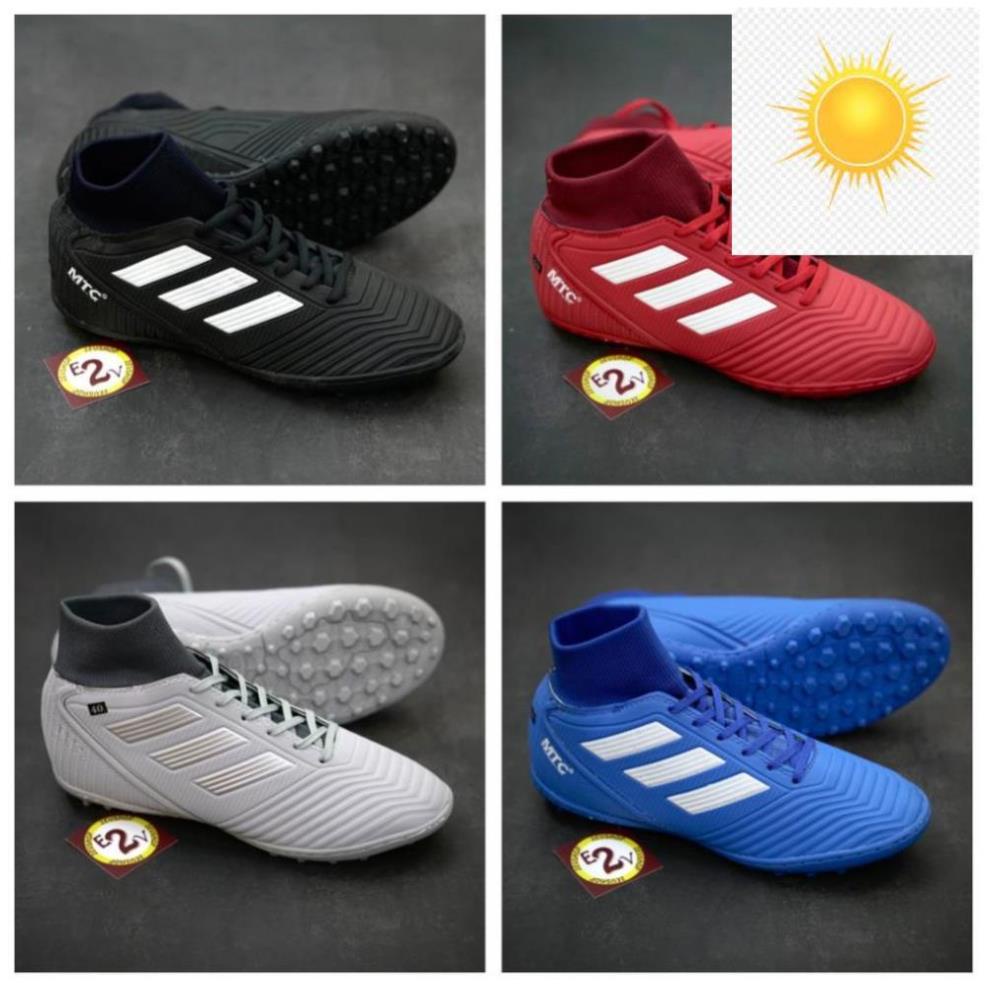 👳 Giày đá bóng nam MTC 3 Sọc Colorful cao cổ, giày đá banh thể thao cỏ nhân tạo nhẹ mềm - 2EVSHOP _JK&* 👳 🐆