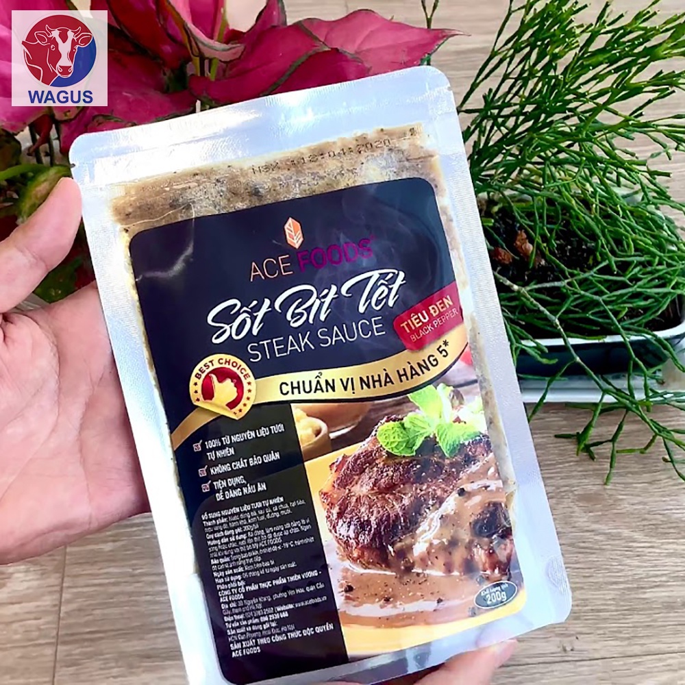 [HÀ NỘI] [GIAO 24h] Sốt bít tết (vị nấm/tiêu đen) 200g/gói hiệu ACE FOODS+, Beefsteak sauce [KS0120081 BL]