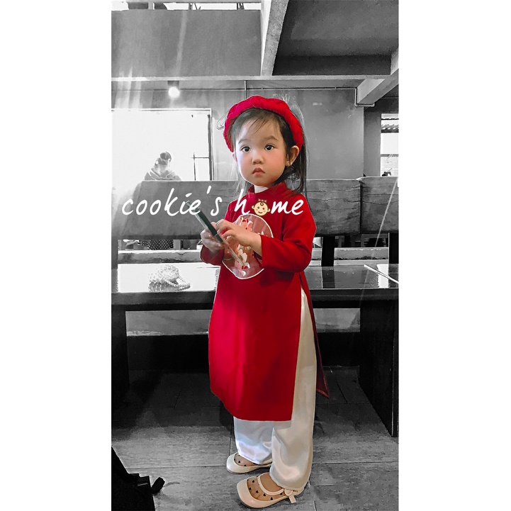 [Set 4 món]Áo dài cách tân cho bé gái  hàng thiết kế phù hợp mặc Tết, chụp ảnh studio