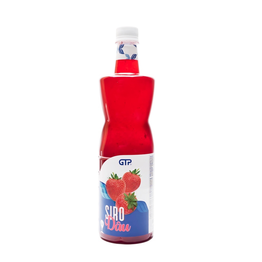 Siro dâu tây pha chế trà sữa GTP nguyên liệu làm trà sữa syrup dâu si rô trà sữa siro pha trà sữa (930ml)