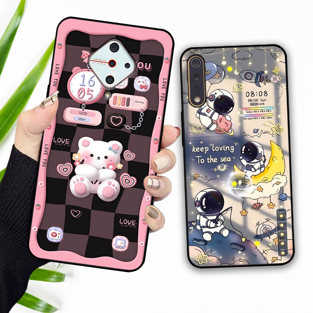 Ốp lưng Vivo S1 - Vivo S1 Pro hình gấu, vũ trụ ngân hà chibi. ốp chống sốc bền đẹp