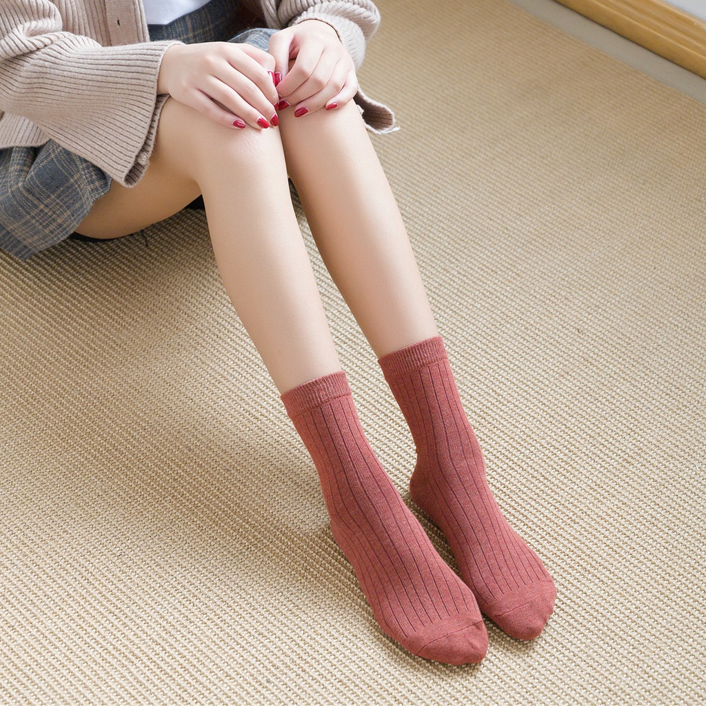 Vớ WAFNHA WAFNHA D511 vải cotton màu trơn thấm hút mồ hôi tốt dành cho nam