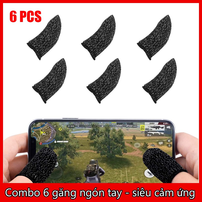 Combo 6 Găng Ngón Tay Chơi Game Chống Mồ Hôi, Chống Trơn Trượt