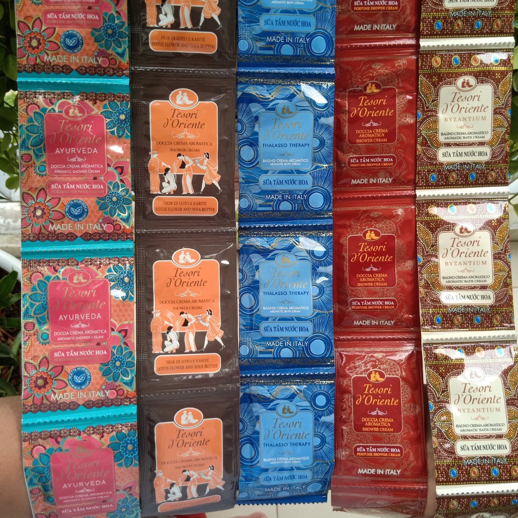 Sữa Tắm Dây Tesori d’Oriente 9ml, Sữa Tắm Gói Du Lịch Tesori.