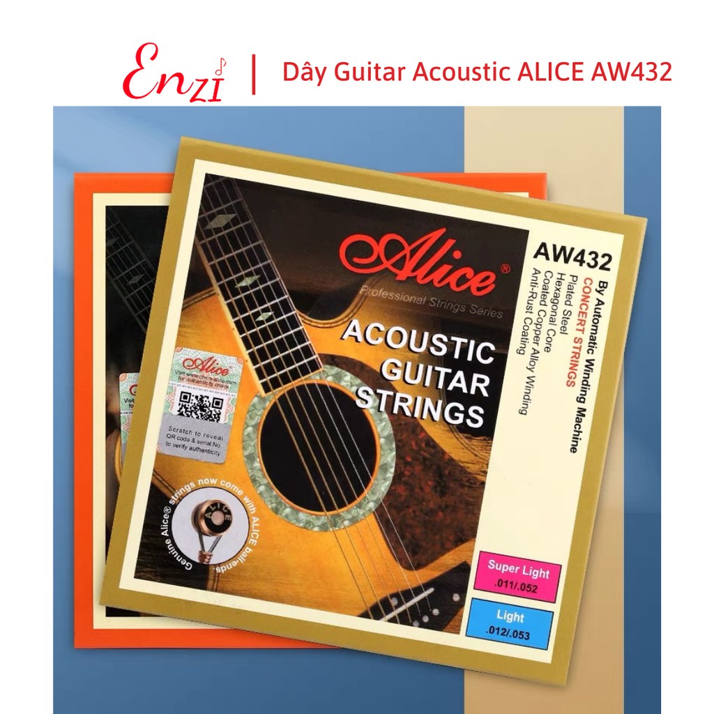 Dây đàn guitar acoustic Alice AW432 chính hãng Enzi