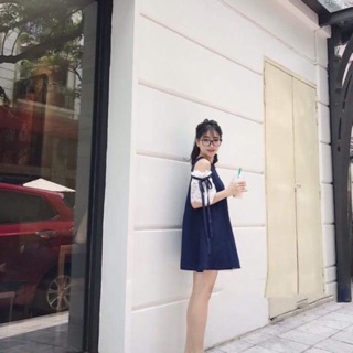 Đầm suông tay ren