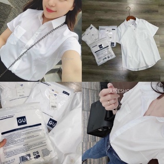 Sơ mi trắng cộc tay nữ có túi, sơ mi trắng vnxk Gu