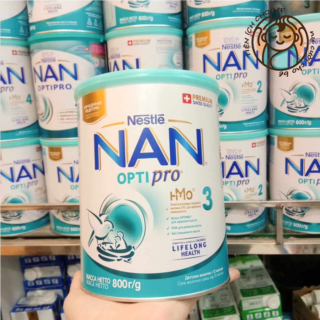 Sữa bột NAN OPTIPRO Nga - Việt đủ số 1,2,3,4 hộp 800G NESTLE