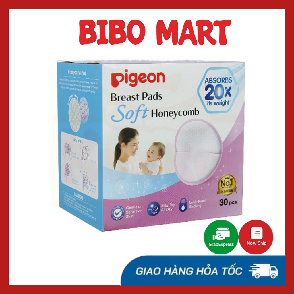 💖💖Miếng Lót Thấm Sữa Pigeon 3D Siêu Mềm ✔Hộp 30 Miếng