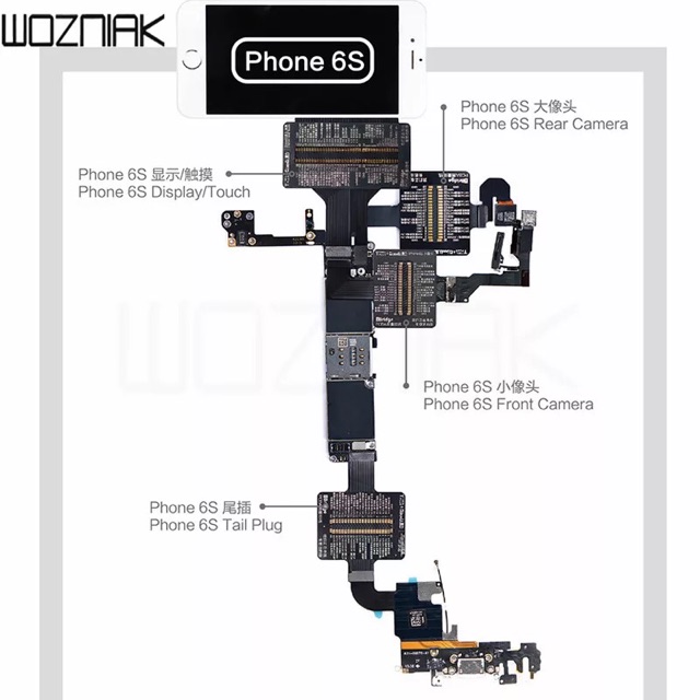 Cáp Quanli test socket iphone 6 6p 6s 6sp 7 7p 8 8p X