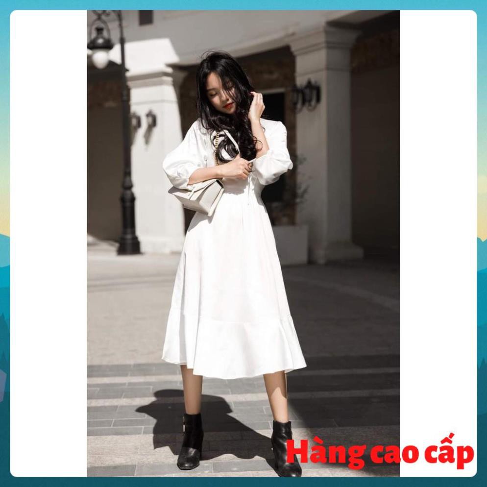 (Hàng cao cấp) Đầm trắng tinh khôi cổ V tay bồng xinh xắn - Lazze Dress | BigBuy360 - bigbuy360.vn