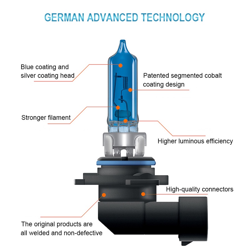 OSRAM Cool Blue Hyper H1 H4 H7 H11 9005 HB3 9006 HB4 5300K Đèn pha ô tô Halogen Bóng đèn sương mù