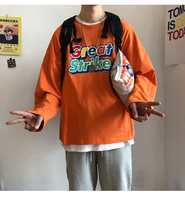 Áo Thun Tay Dài Cổ Tròn Form Rộng Thời Trang Cho Nam | BigBuy360 - bigbuy360.vn