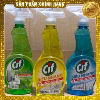 Chai nước lau kính/lau đa năng/ lau bếp cif 520ml