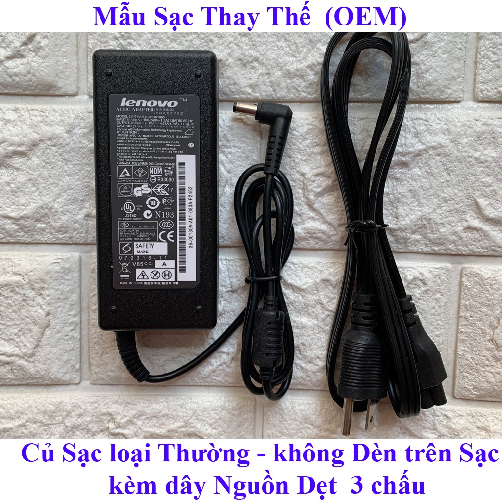 SẠC LAPTOP LENOVO 19V - 4.74A - 90W chất lượng cao - kèm dây nguồn