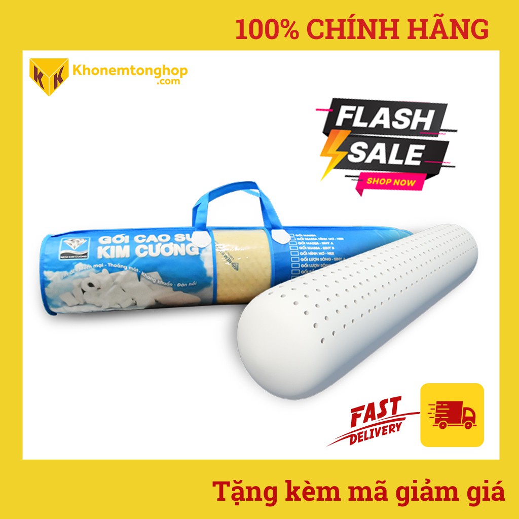 Gối ôm cao su thiên nhiên Honey Kim Cương [Chính Hãng] | Size: 20x100cm