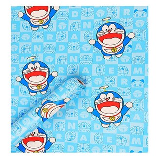 1m x 45cm Decal dán tường có sẵn keo - doremon đứng nền chữ cái