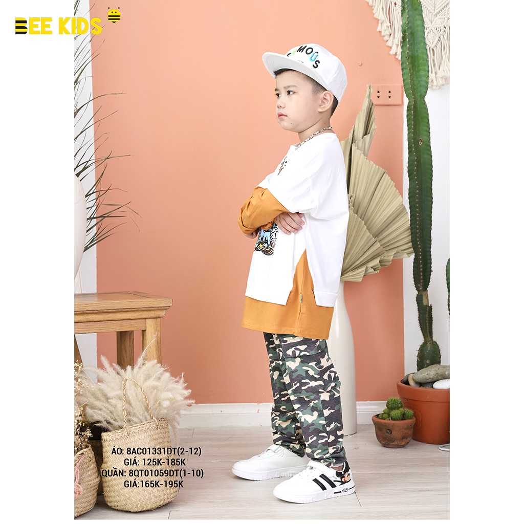 Quần Dài Thun Cho Bé Trai 1-10 Tuổi Bee Kids Họa Tiết Rằn Ri Cá Tính, Chất Cotton Mịn Thấm Hút Mồ Hôi 8QT01059DT