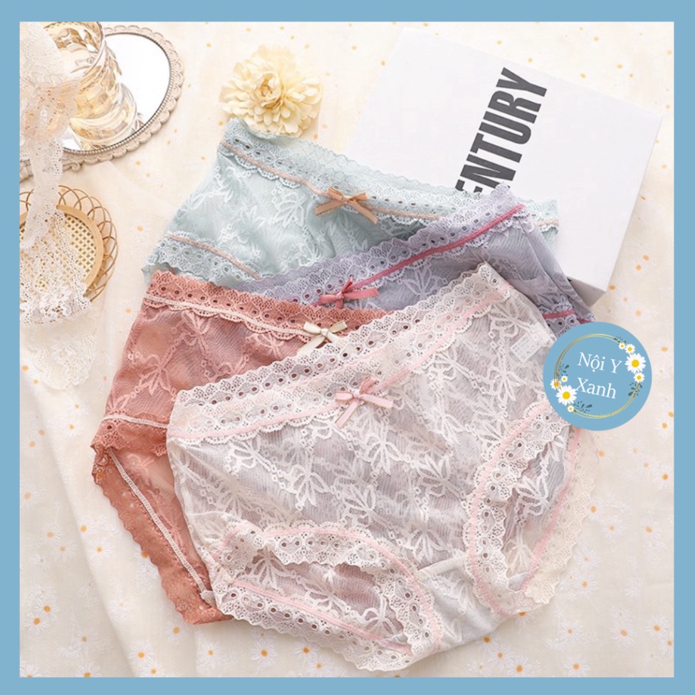 Quần Lót Nữ ❤️ Tàng Hình Xuyên Thấu Ren Hoa Cao Cấp 2033 Nội Y Xanh chất thoáng mát cao cấp