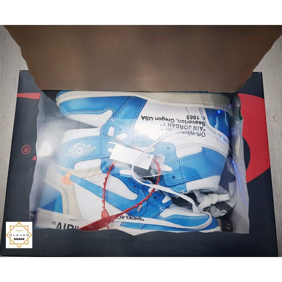 (FREESHIP+QUÀ) Giày thể thao AIR JORDAN 1 OFF WHITE Retro High University UNC xanh trắng cổ cao | BigBuy360 - bigbuy360.vn