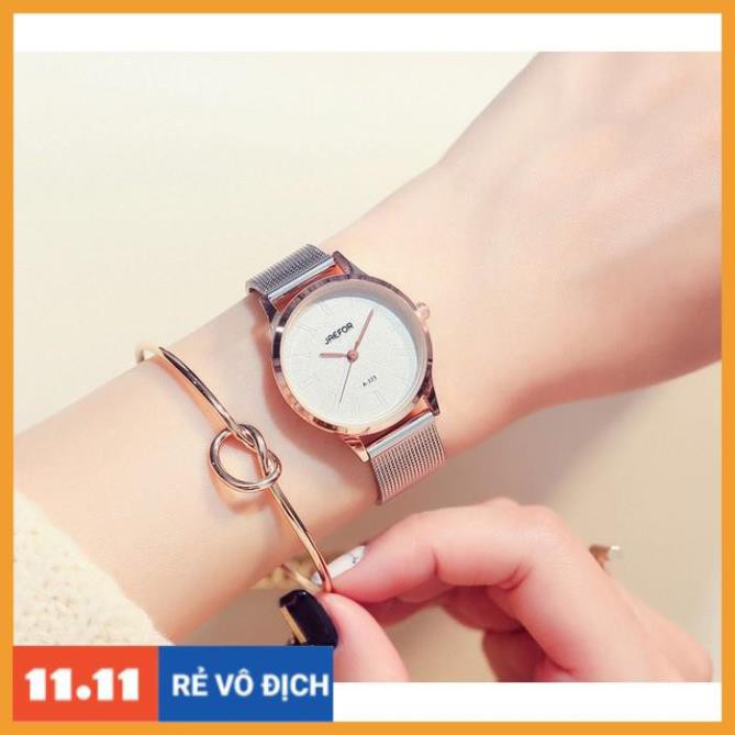 [Hàng chính hãng] [HOTTREND] Đồng hồ nữ JAEFOR kim loại - có size nam