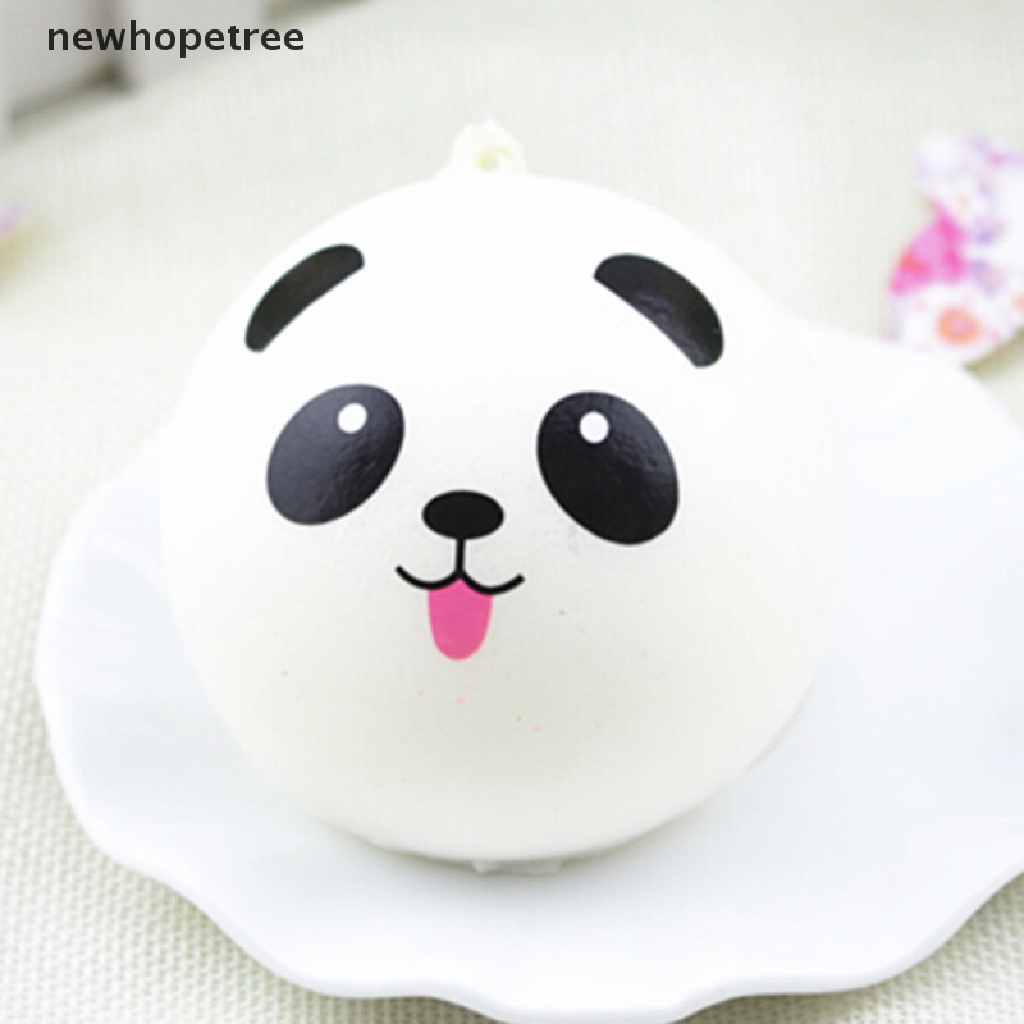 Đồ Chơi Bóp Tay Hình Gấu Trúc 1X 4cm Bằng Nhựa Pu Cho Điện Thoại Di Động / Chìa Khóa
