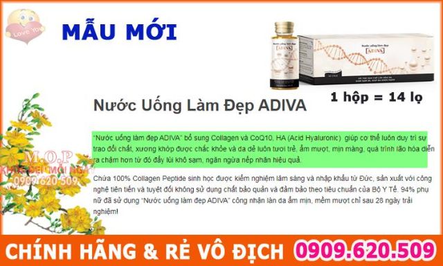 Combo 03 Hộp Collagen Adiva dạng nước mẫu mới