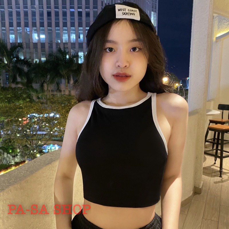 ÁO BA LỖ CROP TOP PHỐI VIỀN BODY