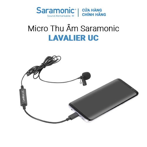 Micro Thu Âm Cài Áo Saramonic LavMicro UC Để Phỏng Vấn, Livestream, Podcast cho Điện thoại Android/ Cổng Usb-C