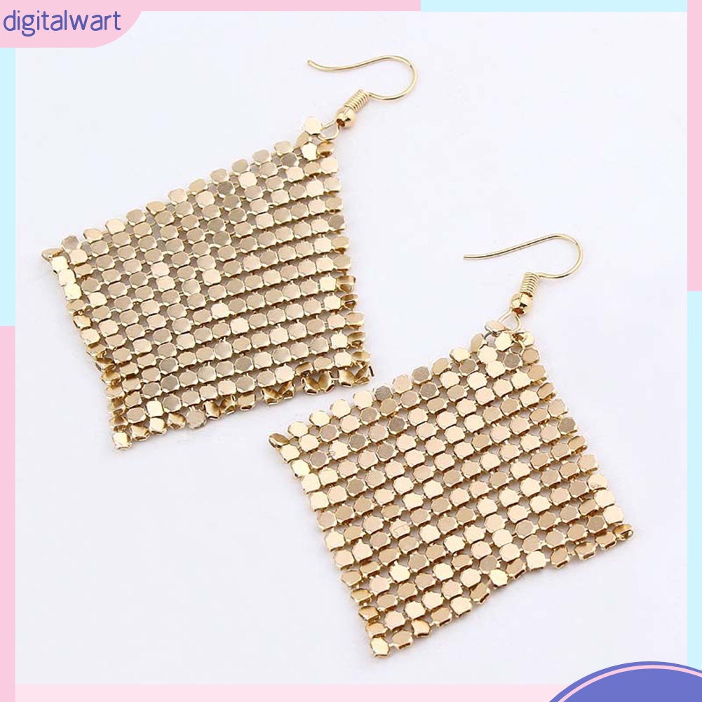 Đôi khuyên tai dáng dài đính sequin lấp lánh thời trang dành cho nữ